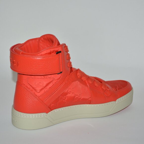 NIB GUCCI GG GUCCISSIMA MENS HITOP NYLON LEATHER SNEAKERS main image 6
